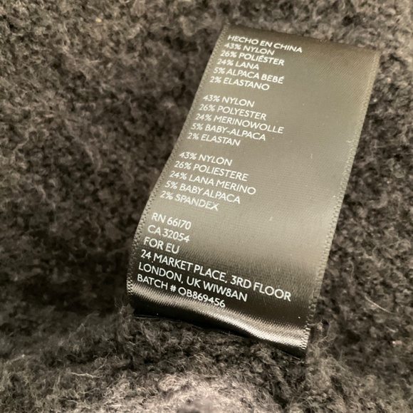 Anthropologie Moth Cardigan Cable Wool Alpaca Textured fisherman Sweater Gray M - Picture 12 of 14